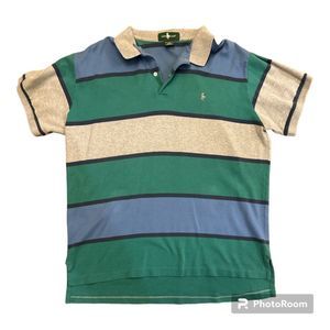 Vintage Hunt Club Polo Shirt Size XL Colorful Stripes 90's Y2k